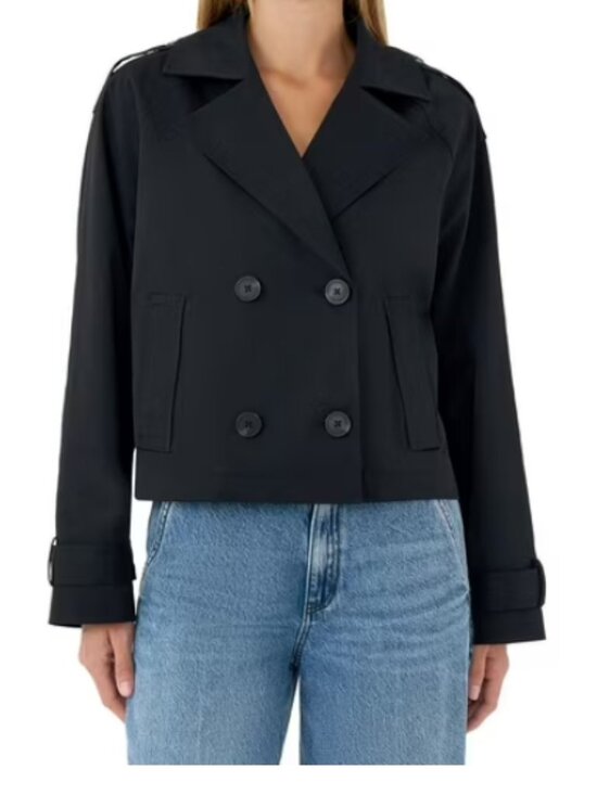 Rebecca Minkoff Jackets & Blazers - Rebecca Minkoff Black Cropped Trench Coat Women's Large NWT